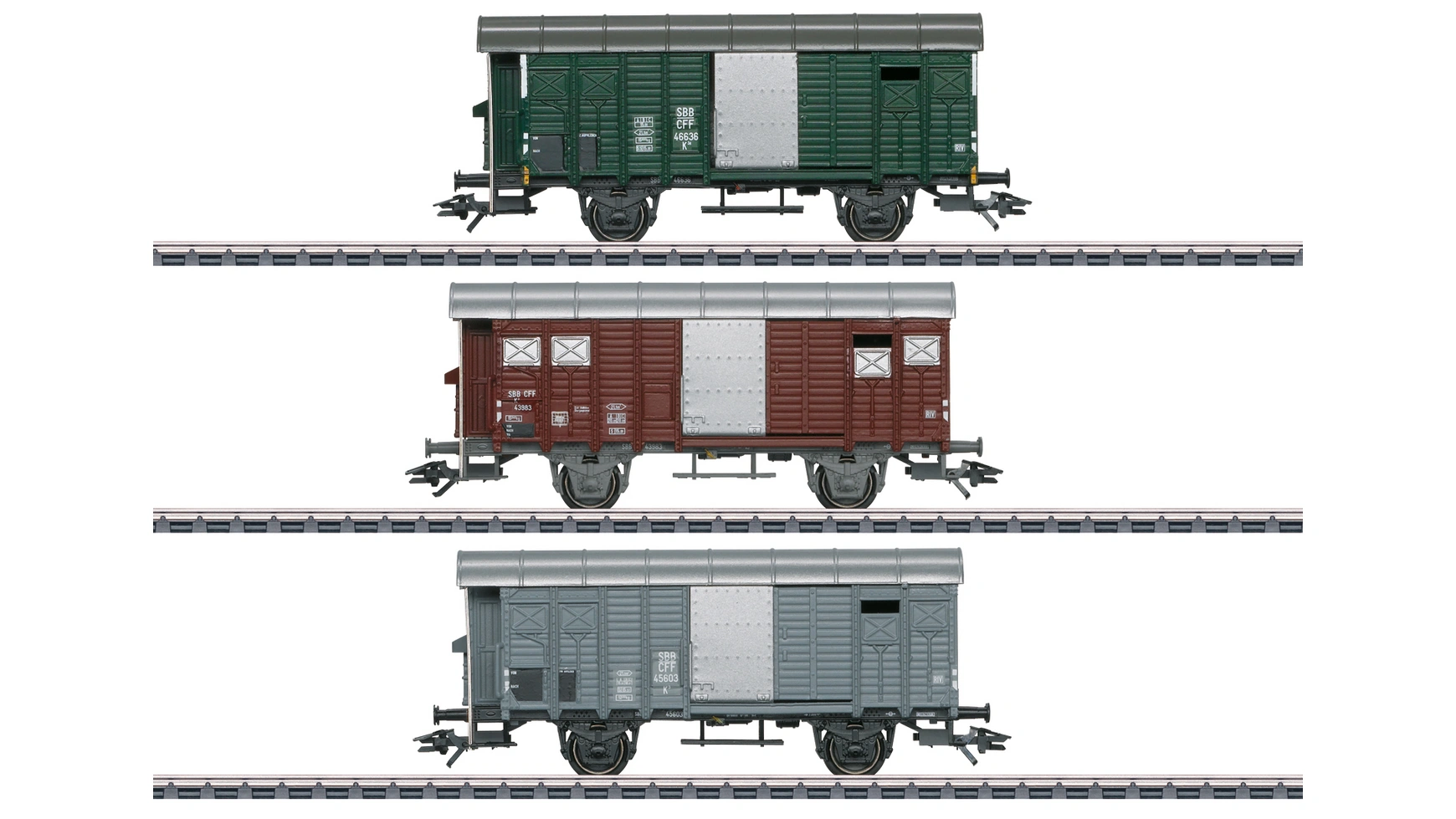 Комплект грузовых вагонов с крытыми грузовыми вагонами k3 Märklin
