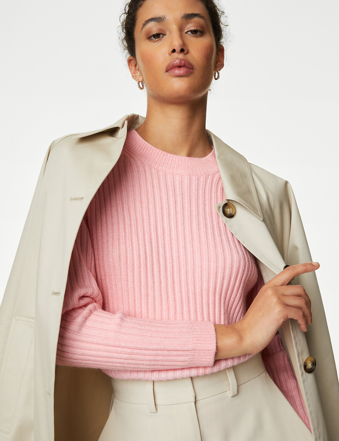 

Джемпер в рубчик с круглым вырезом Marks & Spencer