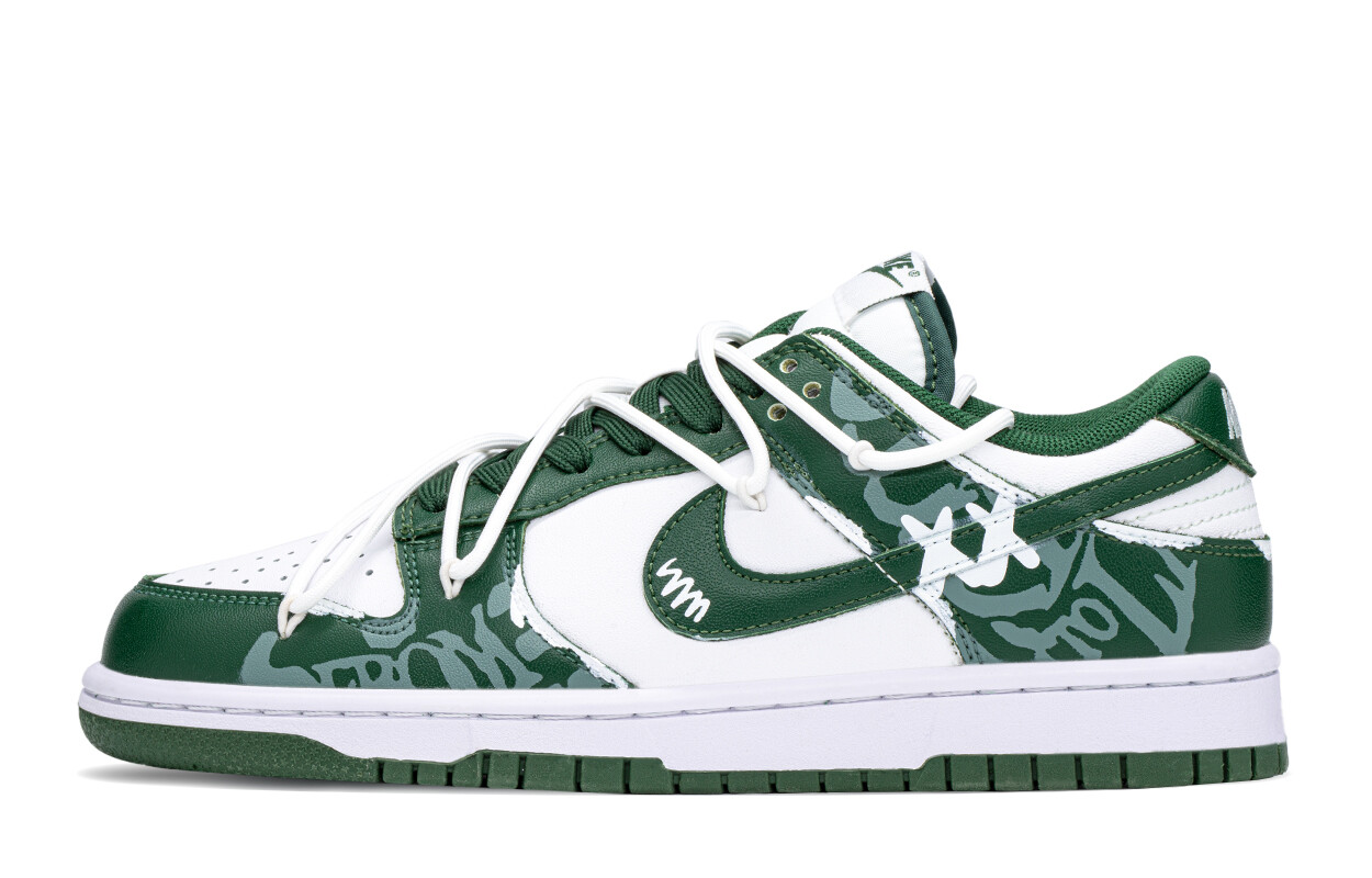 

Кроссовки Nike Dunk Skateboarding Shoes Women's Low-top White/green, зеленый