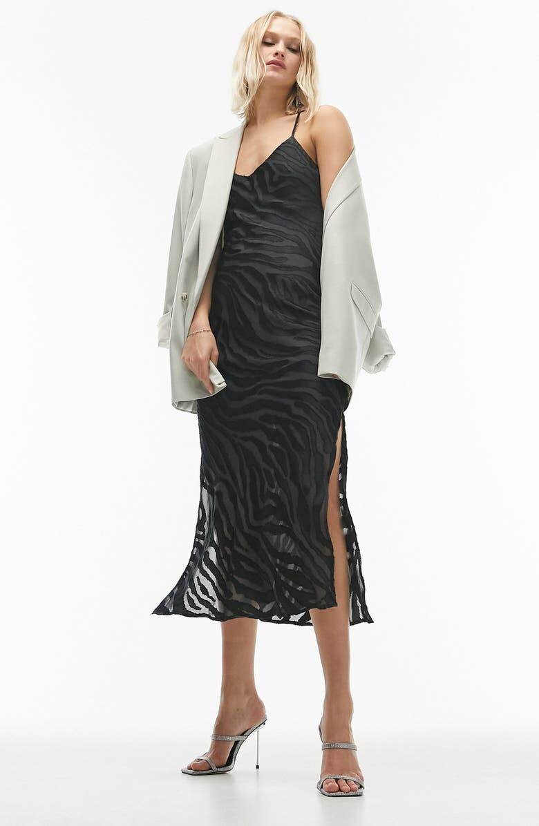 

Платье-комбинация Burnout TOPSHOP, черный