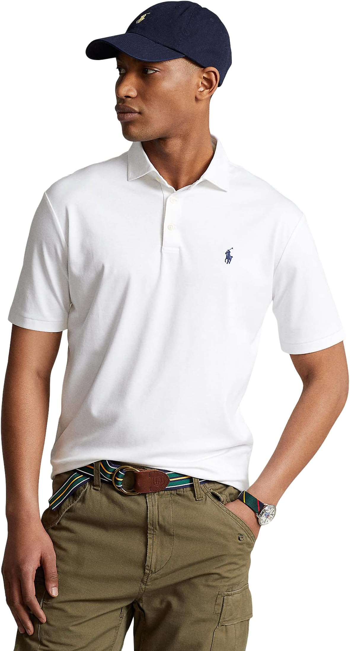 Рубашка-поло Classic Fit Soft Cotton Polo Polo Ralph Lauren, белый