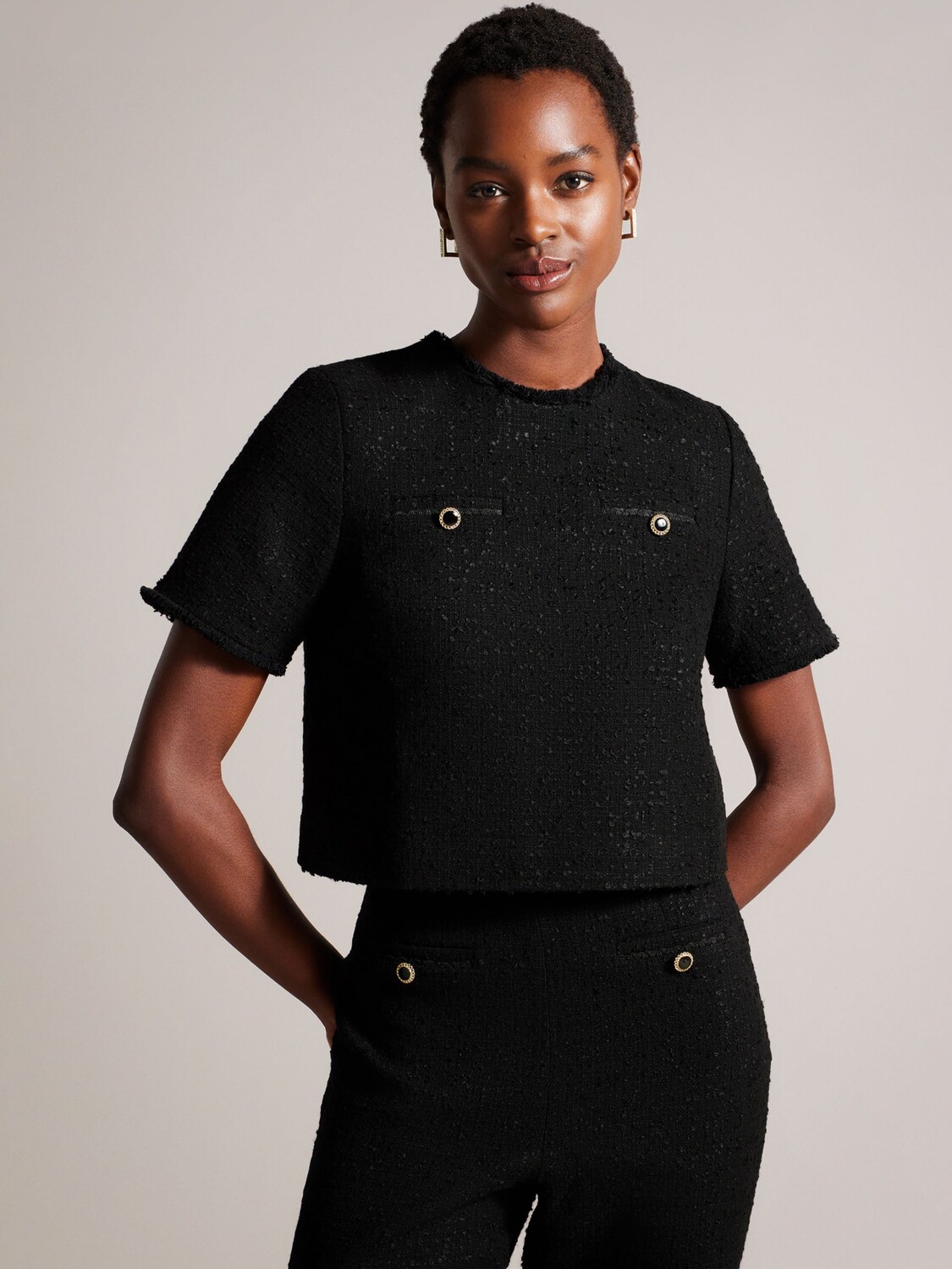

Футболка Katyyj с прорезными карманами Ted Baker, черный