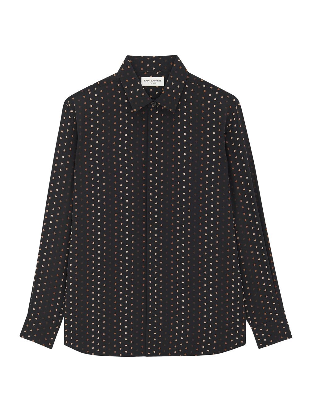 

Классическая рубашка Yves Collar из крепдешина в горошек Saint Laurent