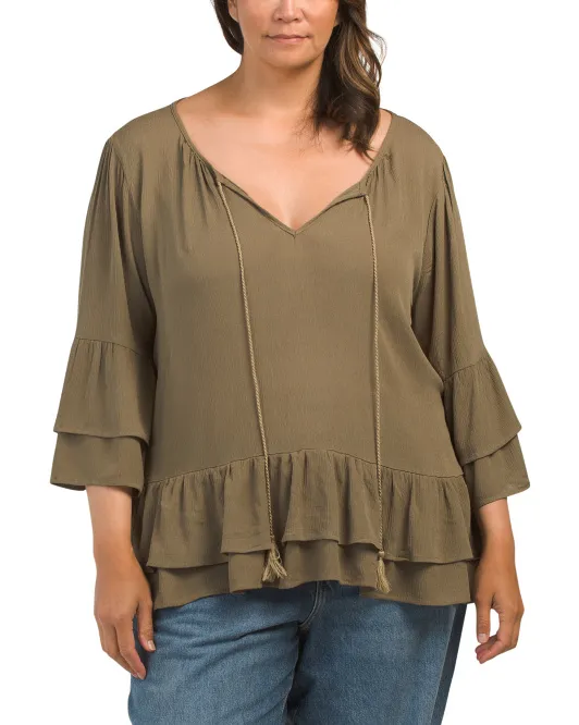 

Плюс многоярусный топ Forgotten Grace, цвет Olive