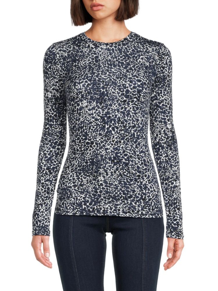 

Трикотажный топ с абстрактным принтом Bcbgmaxazria, цвет Navy White