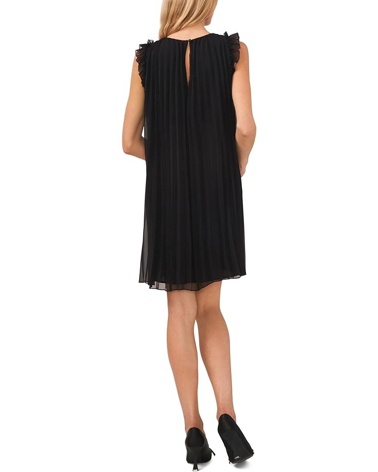 

Платье CeCe Crew Neck Pleated Dress with Ruffles, цвет Rich Black