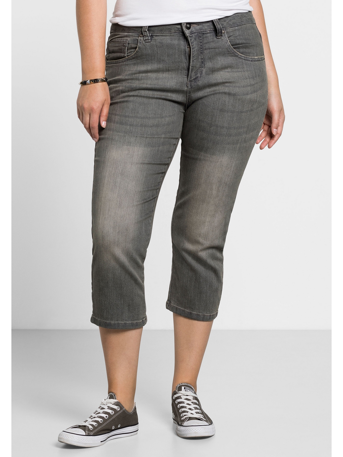 

Джинсы sheego Capri, цвет grey Denim