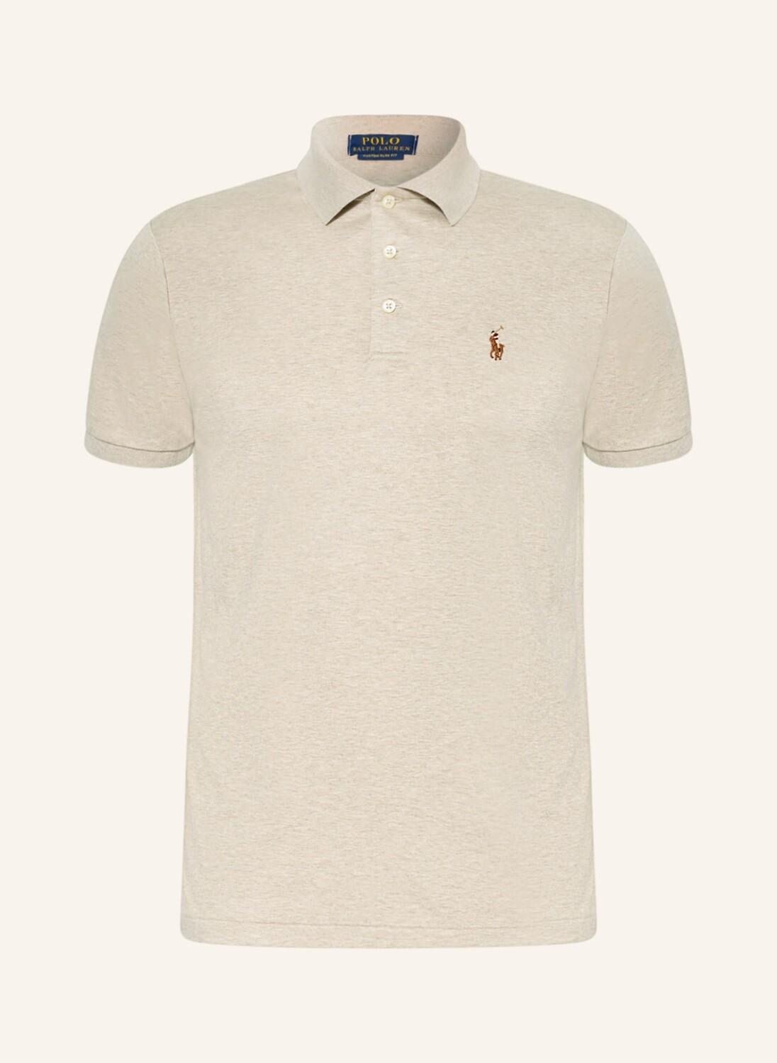 

Рубашка поло POLO RALPH LAUREN Jersey Custom Slim Fit, бежевый