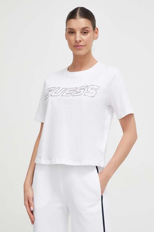 

Хлопковая футболка Guess, белый