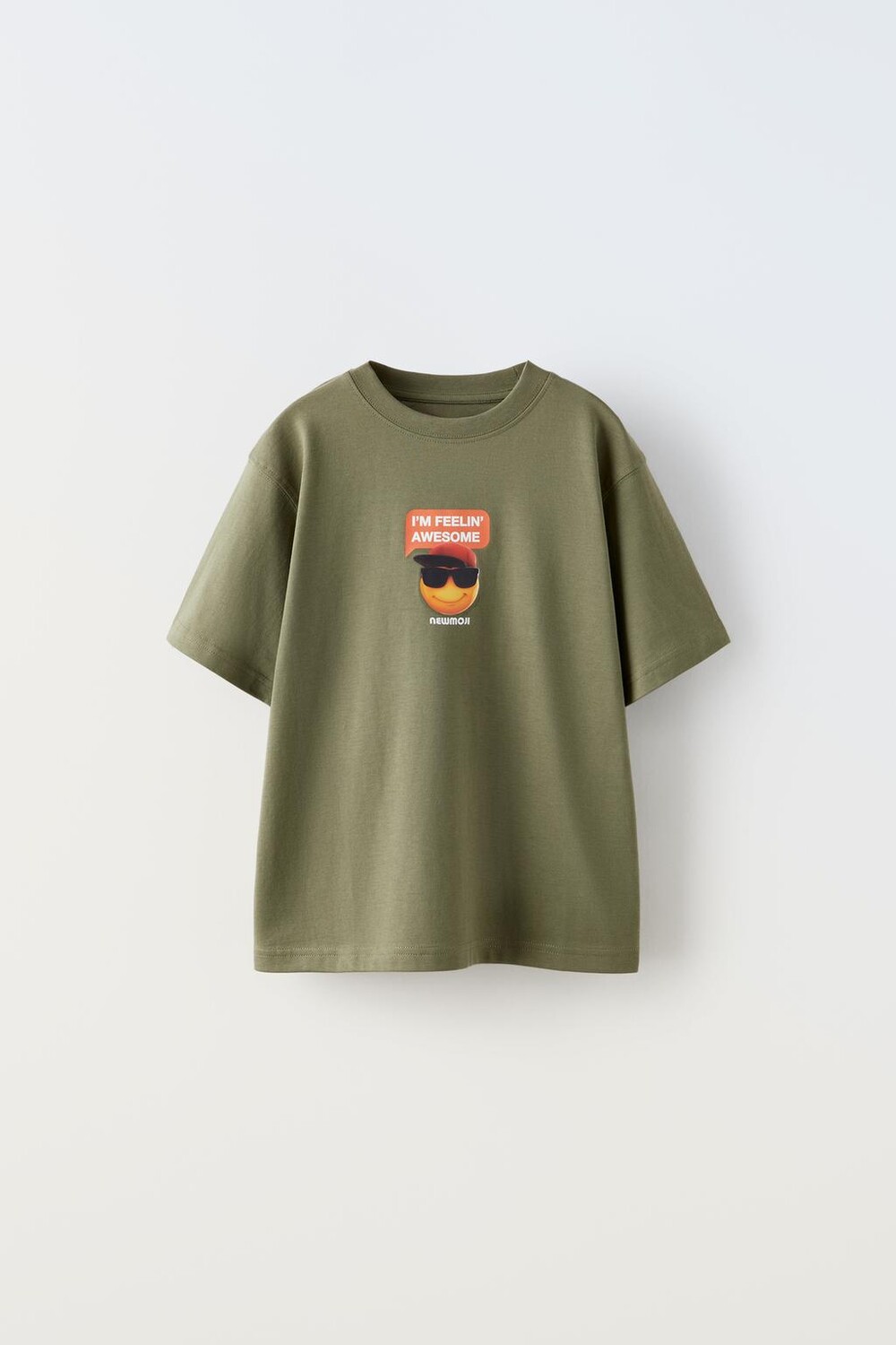 

Футболка «новая моджи» ZARA, светлый хаки