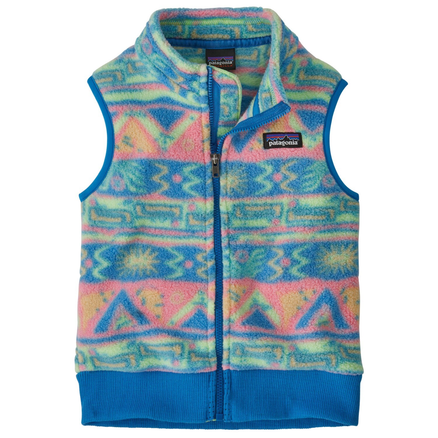 

Флисовый жилет Patagonia Baby's Synch Vest, цвет High Hopes Geo/Salamander Green