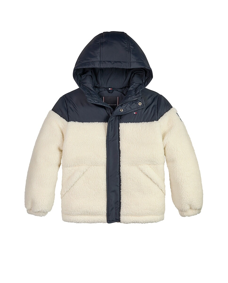 

Стеганое пальто для мальчика с капюшоном Tommy Hilfiger, синий