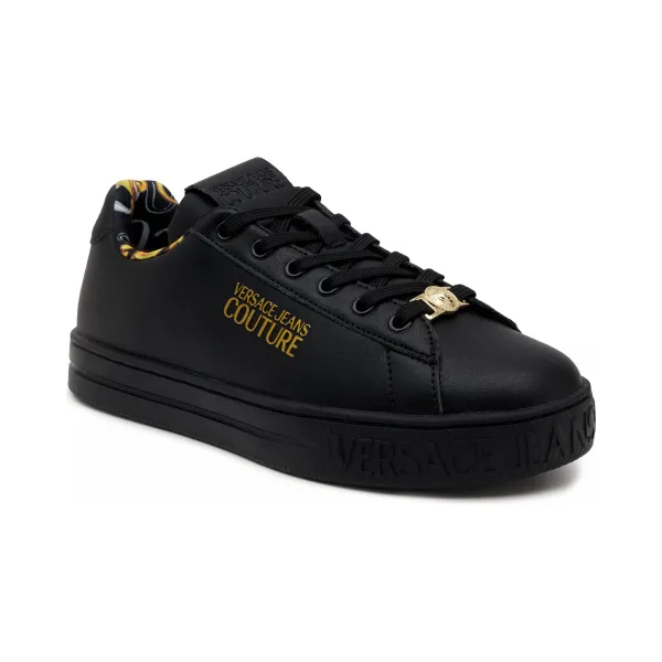 

Кожаные кроссовки Versace, черный