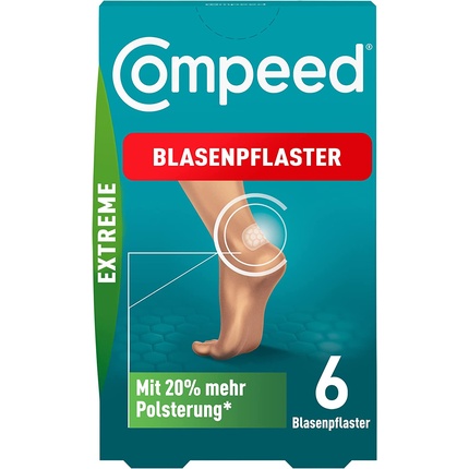 compeed plasters medium sized blister plasters x12 Compeed Extreme Blister Plasters — гидроколлоидные пластыри для особо прочной защиты пяток, 6 шт.