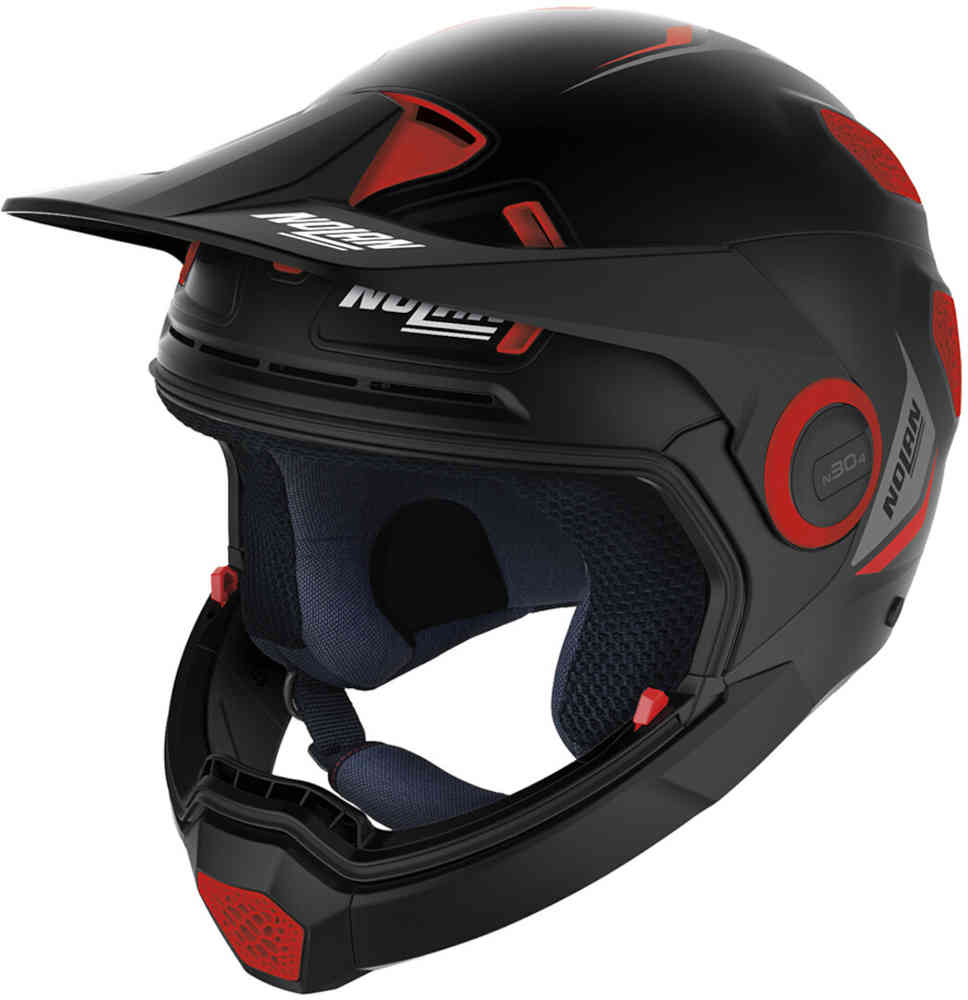 Начальный шлем N30-4 XP Nolan, черный матовый/красный