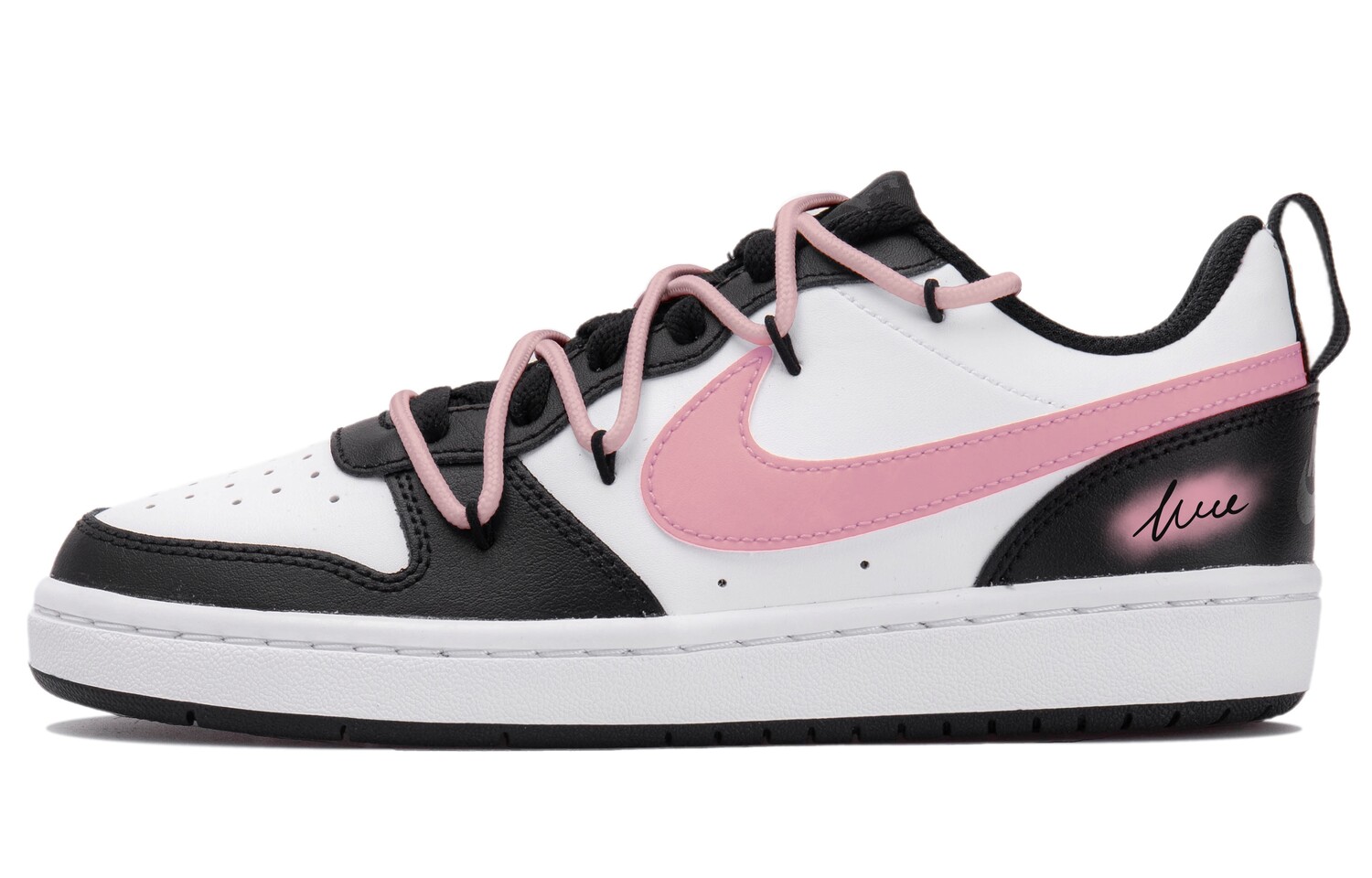 

Кроссовки Nike Court Borough Skateboarding Shoes Women's Low-top Black/white/pink, розовый