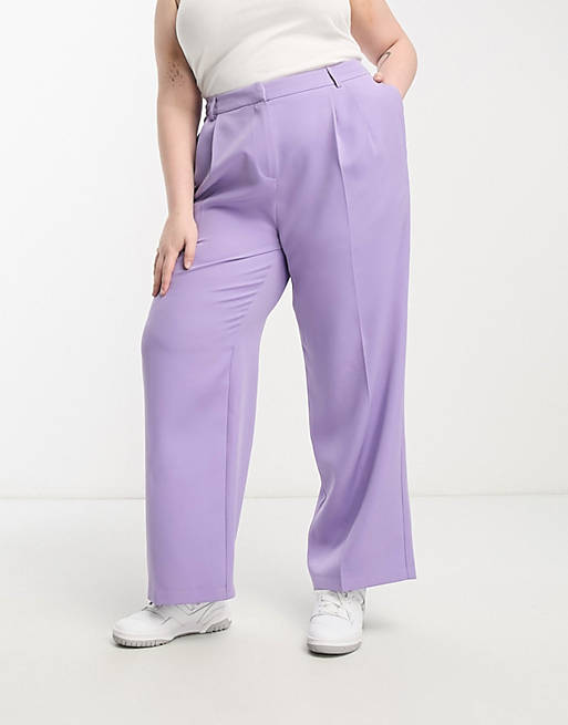 цена Фиолетовые широкие брюки Yours строгого кроя