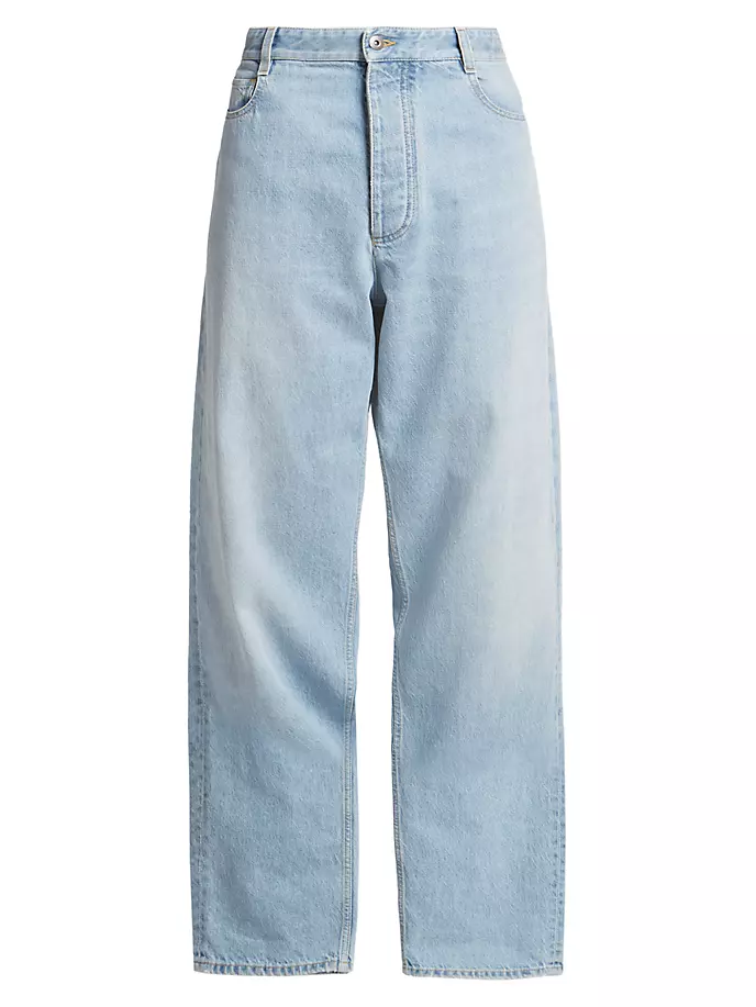 

Хлопковые эластичные брюки Bottega Veneta, цвет light bleach