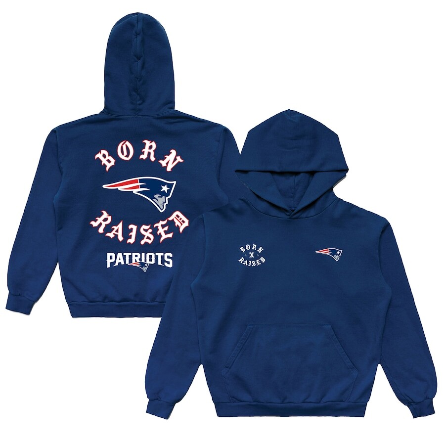 

Пуловер с капюшоном Born x Raised New England Patriots, нави