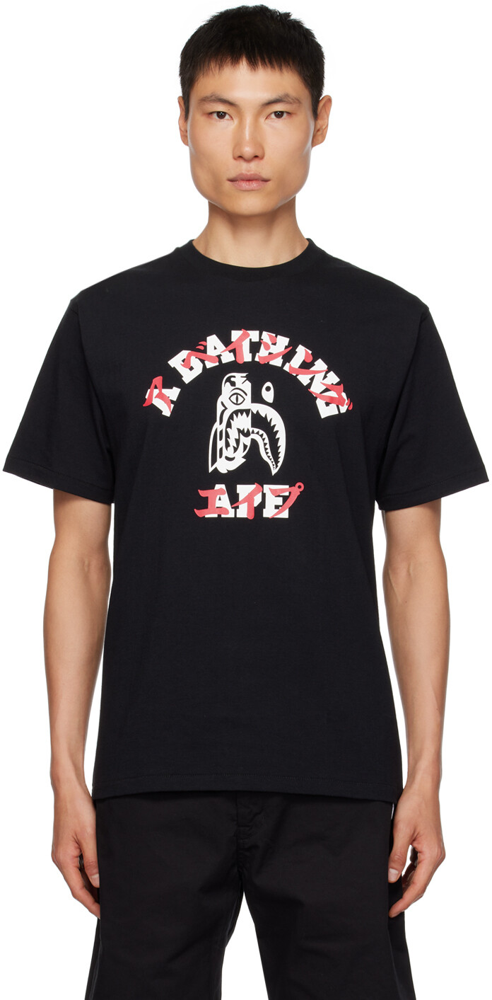 

Футболка BAPE Black Tiger Shark с японскими буквами