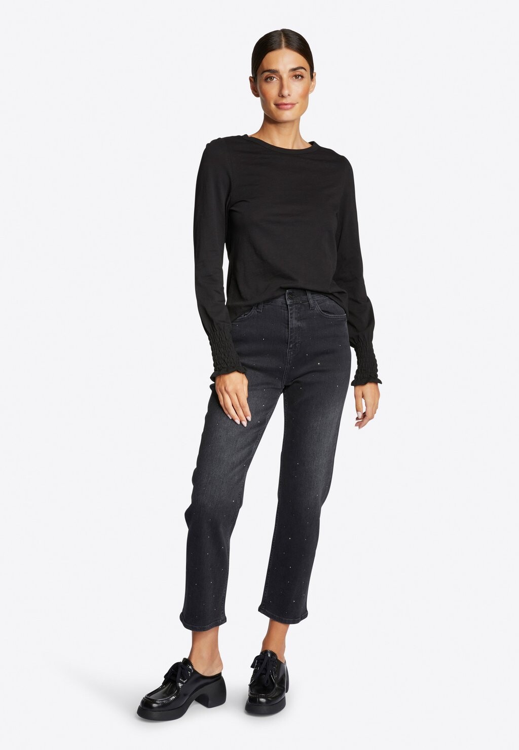 

Джинсы-сигареты MIT STRASS STEINCHEN Rich & Royal, деним черный