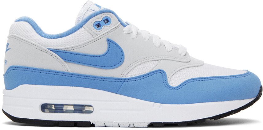 

Бело-синие кроссовки Air Max 1 Nike, цвет White/University blue