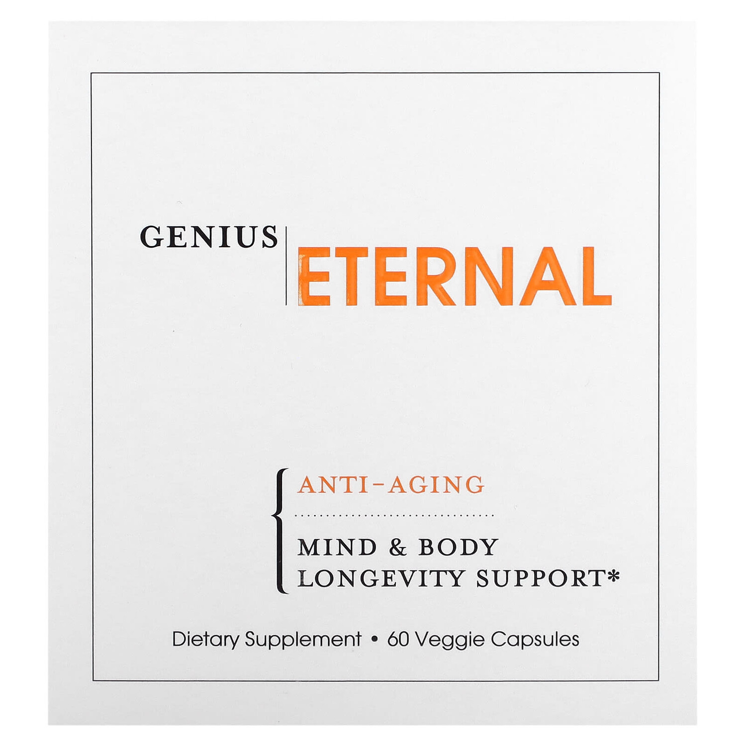 

Eternal, антивозрастное средство, 60 растительных капсул, The Genius Brand