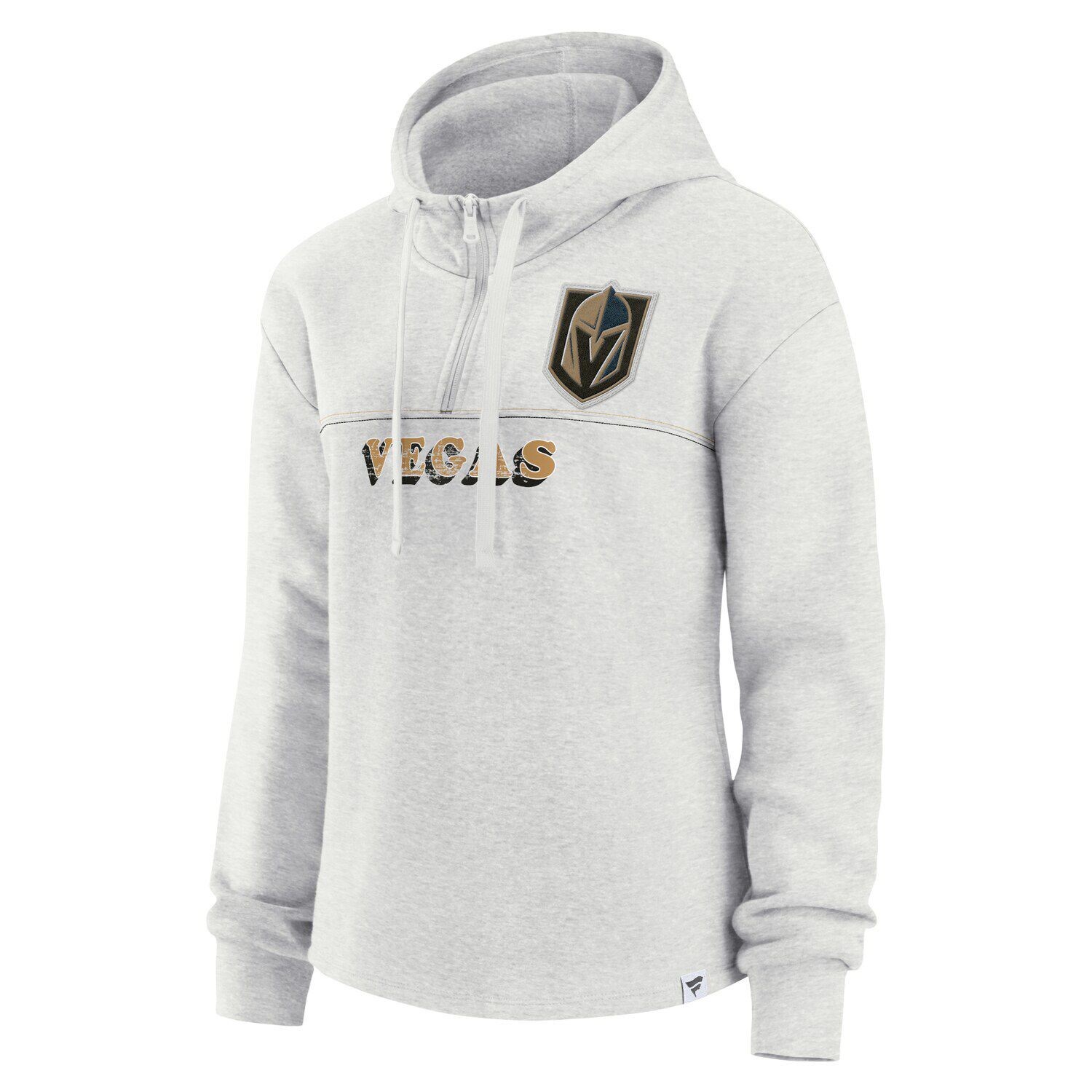 

Женская худи Fanatics с фирменным логотипом Ash Vegas Golden Knights True Classics Legacy с молнией четверть четверти Fanatics