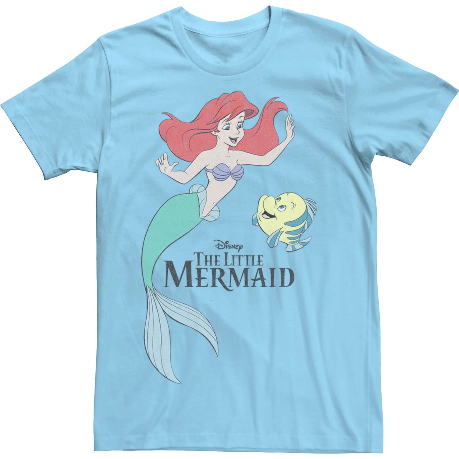 Мужская футболка Disney The Little Mermaid Ariel And Flounder с портретом Licensed Character