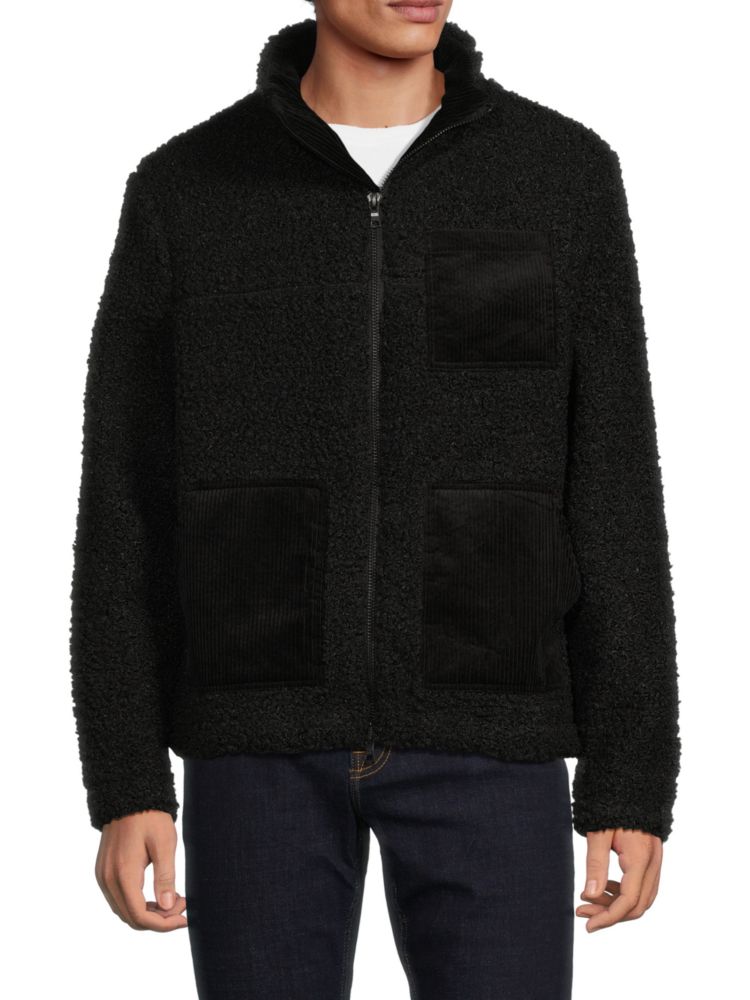 Куртка из искусственной овчины с вельветовой отделкой Jumbo Onia, черный куртка на подкладке из искусственной овчины onia черный