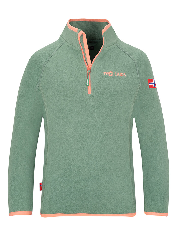 

Флисовая куртка Trollkids Fleecepullover Nordland, зеленый