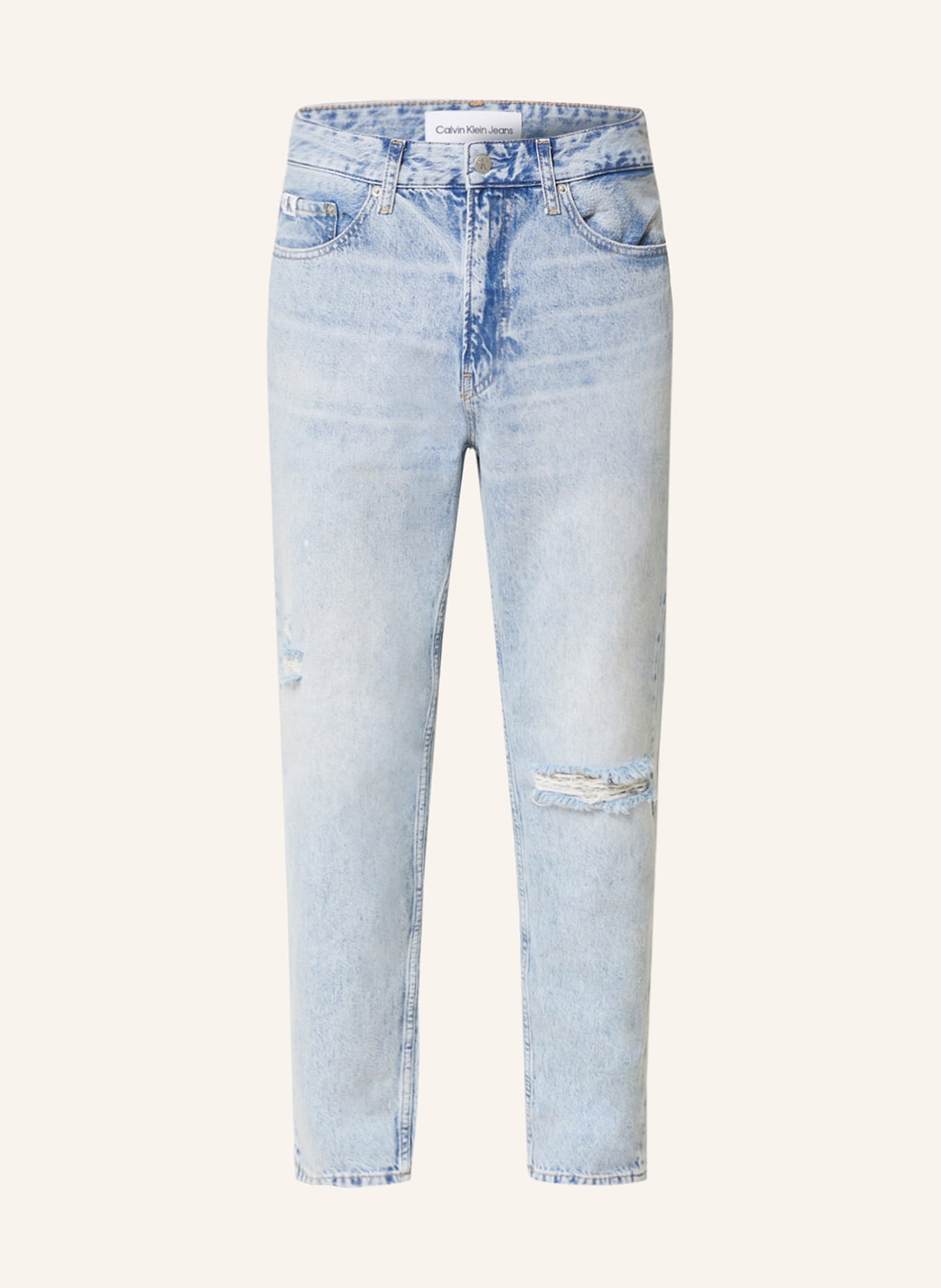 цена Джинсы Calvin Klein Jeans Destroyed Regular Taper Fit