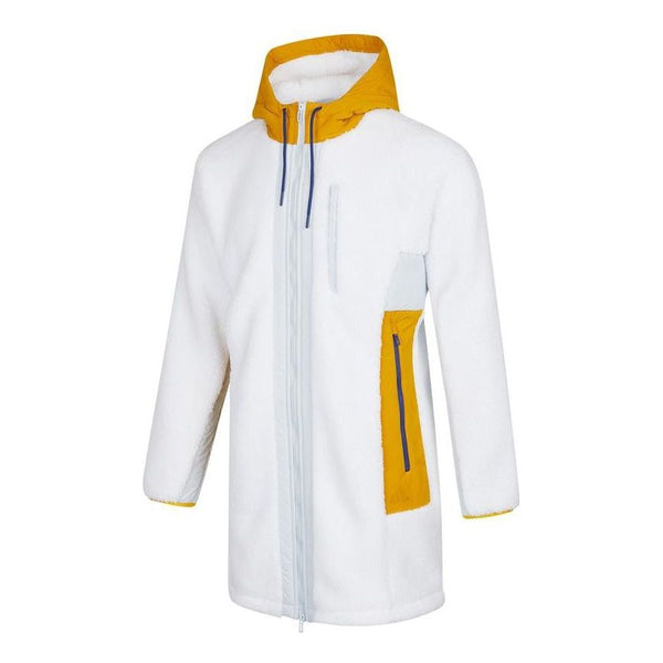 Куртка Adidas stitiching hooded coat 'White Yellow', белый