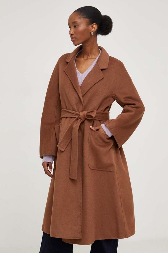 Шерстяное пальто Answear Lab, коричневый