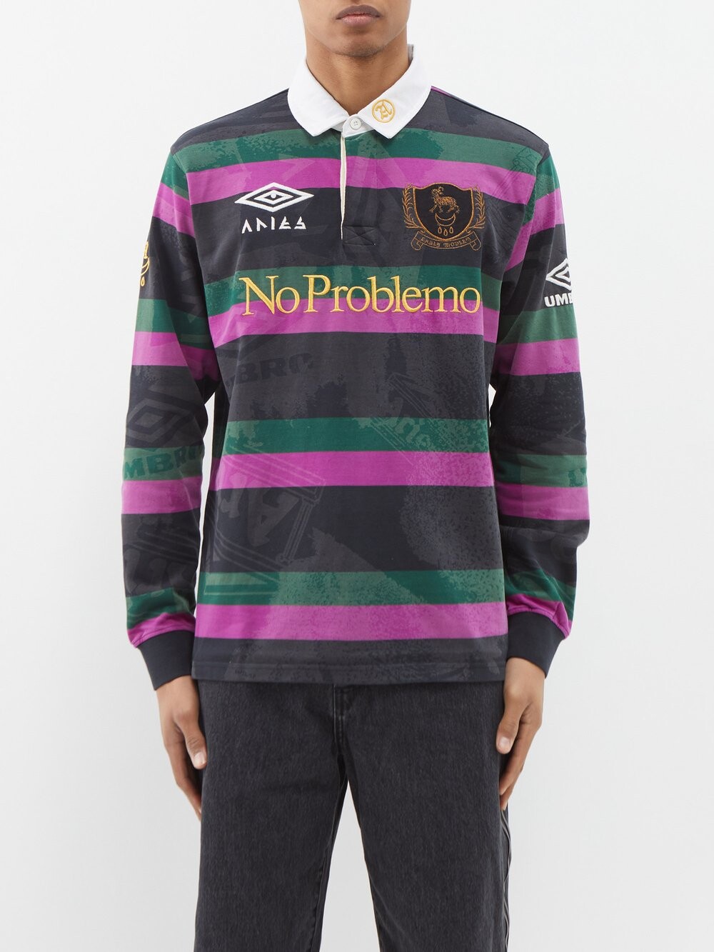 

Рубашка для регби в полоску с вышивкой x umbro Aries, черный