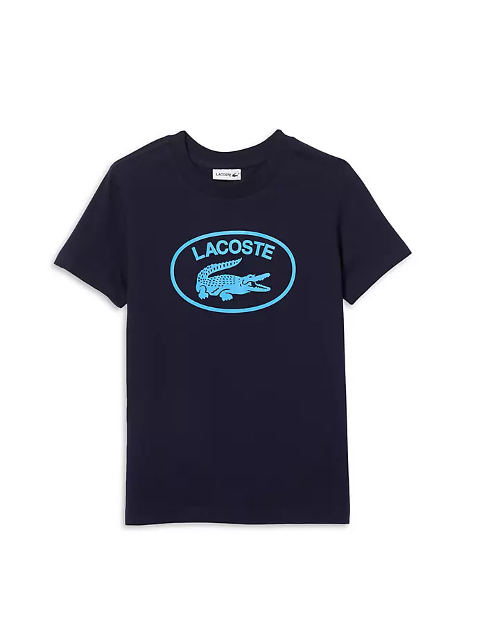 

Футболка из хлопкового джерси для маленьких мальчиков и мальчиков Lacoste, темно-синий