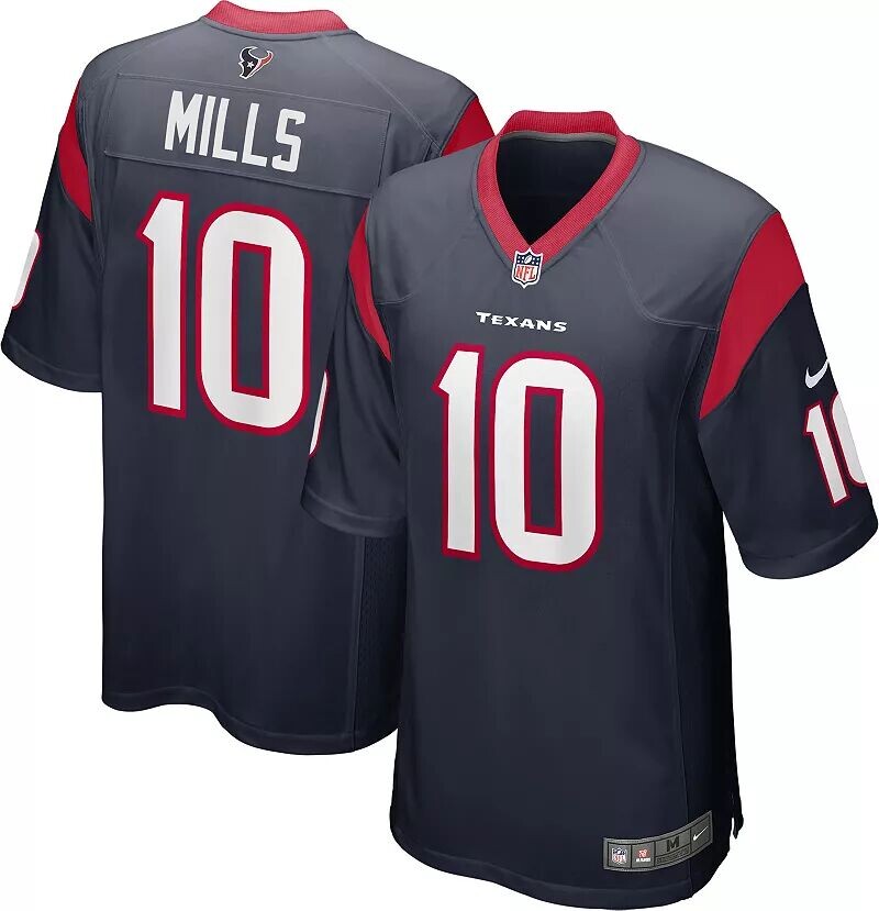 

Темно-синяя игровая майка Nike Youth Houston Texans David Mills № 10
