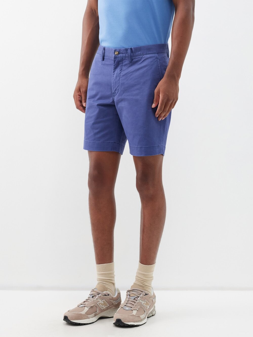 

Шорты с плоской передней частью из смесового хлопка Polo Ralph Lauren, синий