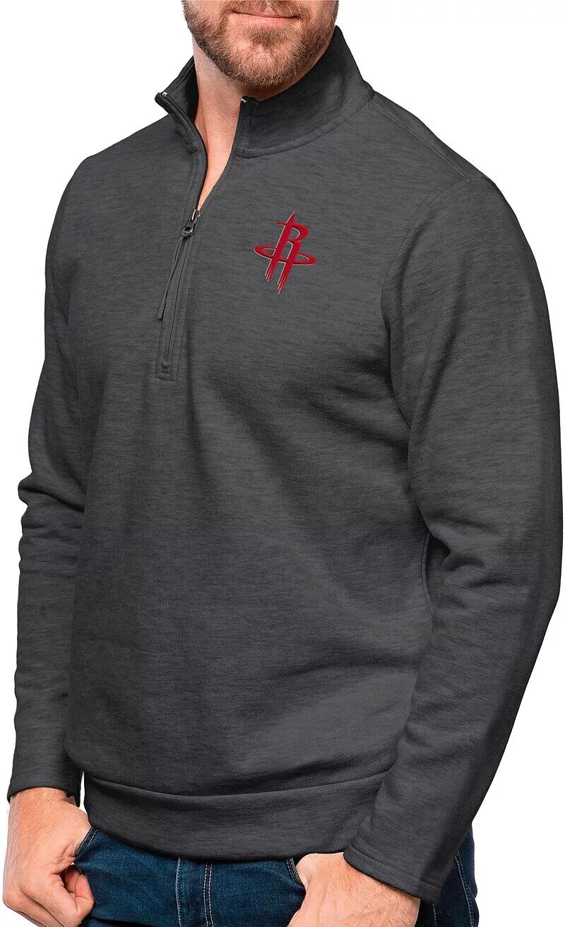 

Мужской джемпер Antigua Houston Rockets Charcoal Heather Gambit, молния ¼