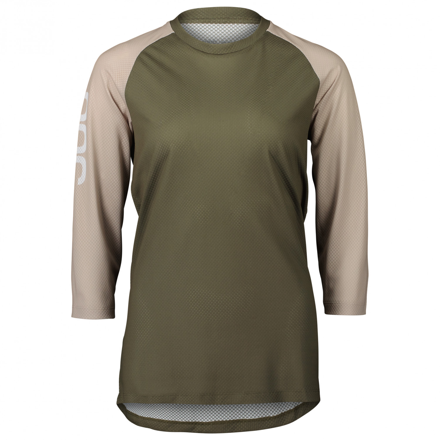 Велосипедный трикотаж Poc Women's MTB Pure 3/4 Jersey, цвет Epidote Green/Light Sandstone Beige рубашка с принтом poc