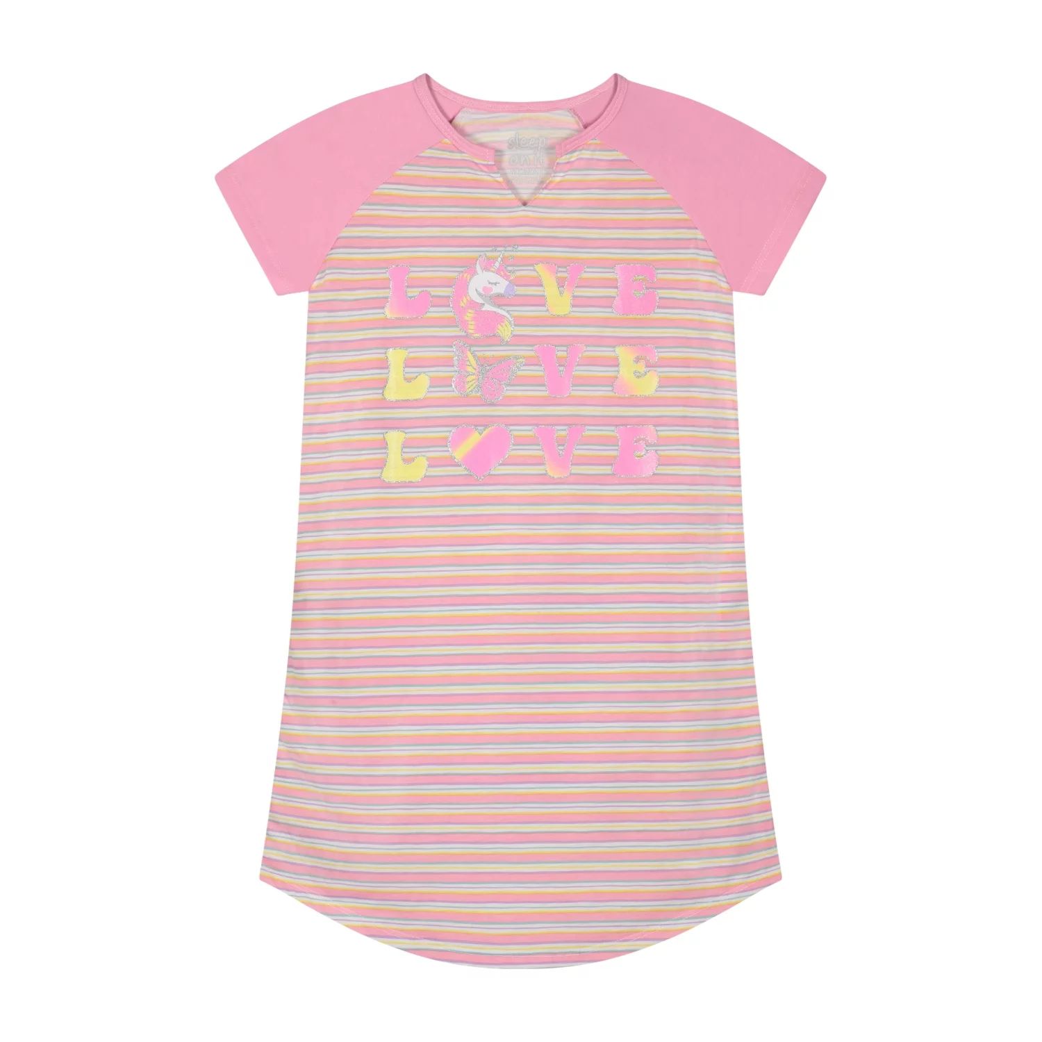 цена Sleep On It Пижама для сна для девочек Love Love Love Рубашка для сна с соответствующей маской для сна Sleep on it