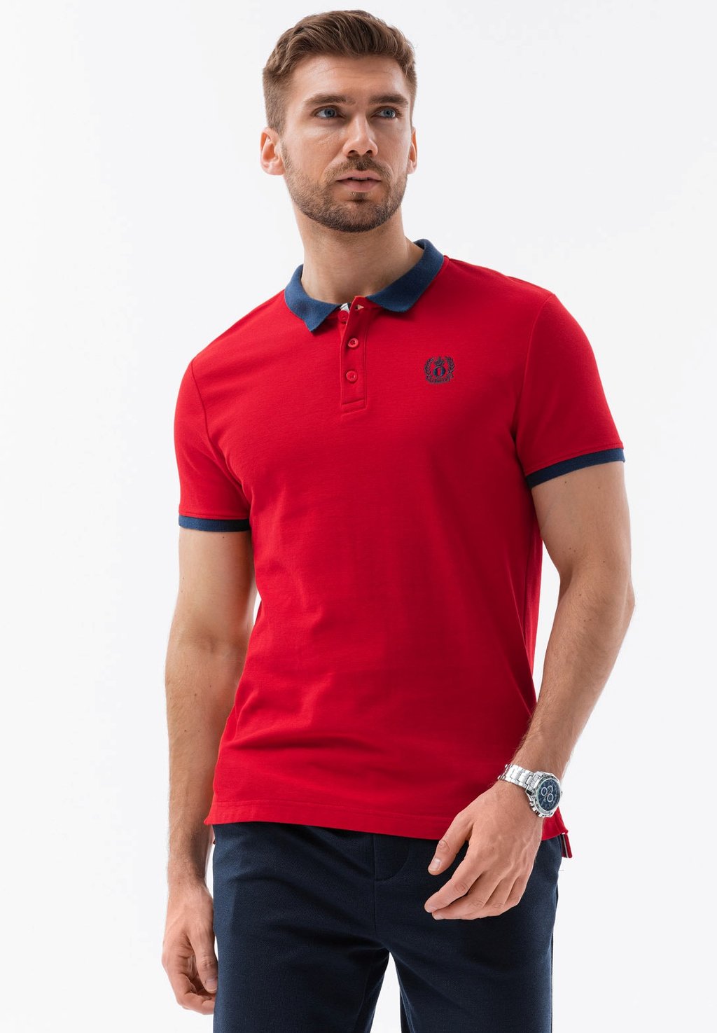 Рубашка-поло WITH CONTRASTING Ombre, цвет red