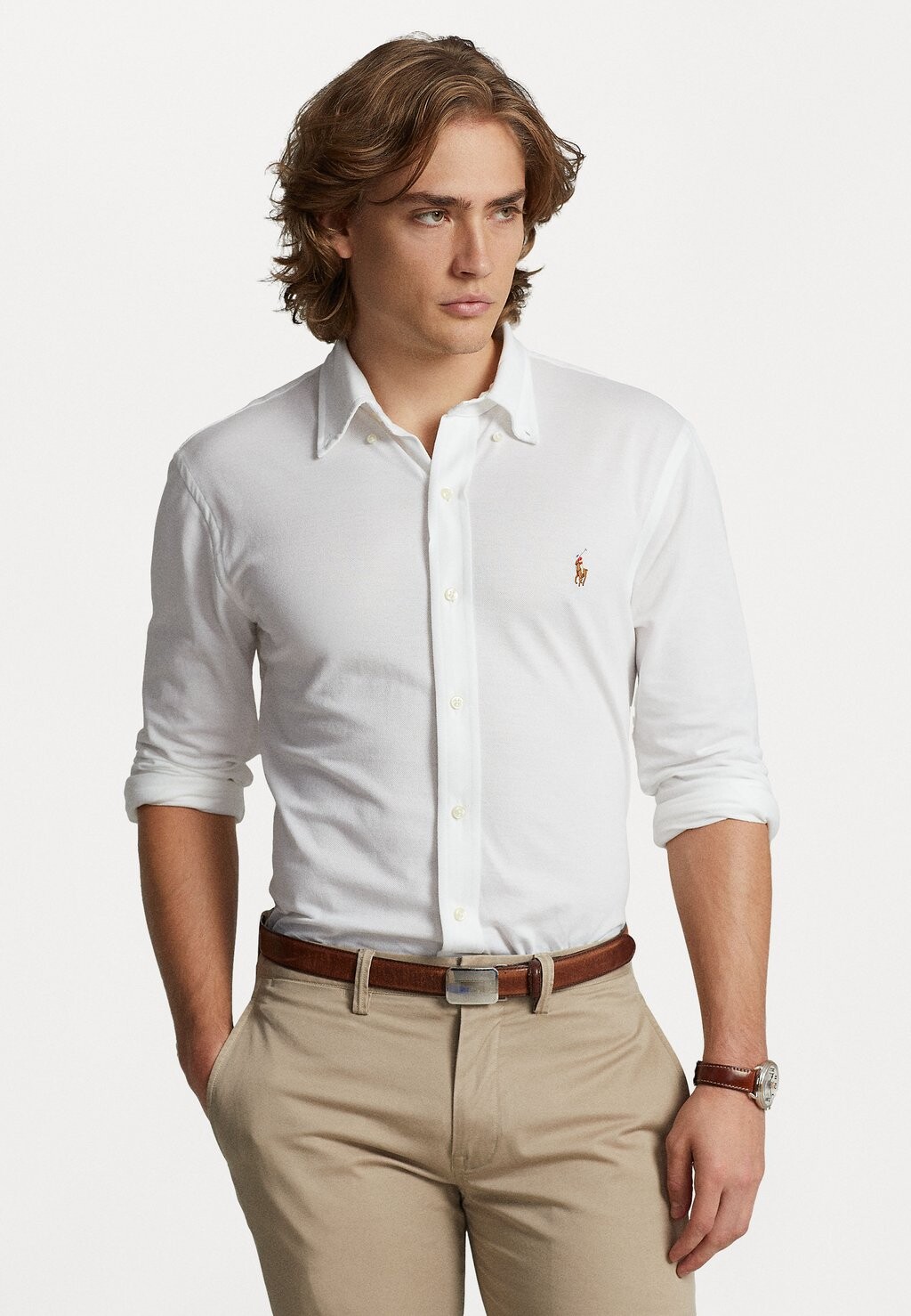 

Рубашка ТРИКОТАЖНАЯ ОКСФОРДСКАЯ РУБАШКА Polo Ralph Lauren, белый