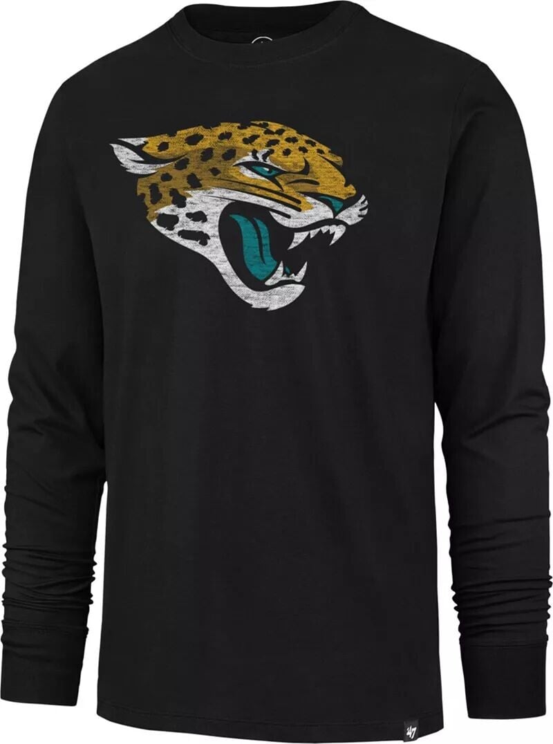 

Мужская черная футболка с длинным рукавом '47 Jacksonville Jaguars Premium Franklin Throwback