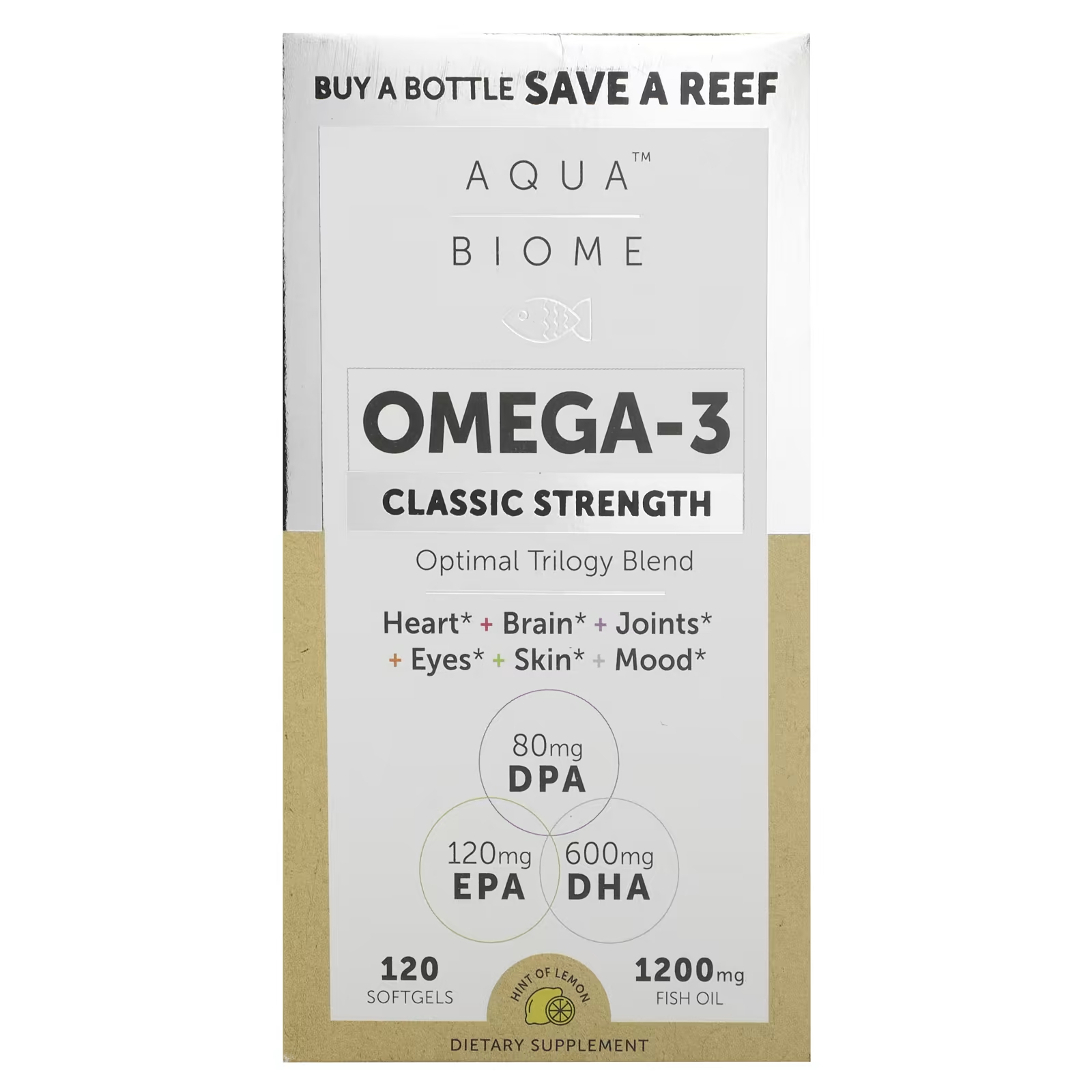 Enzymedica Omega-3 Classic Strength с лимоном, 1200 мг, 120 мягких таблеток (600 мг на мягкую таблетку)