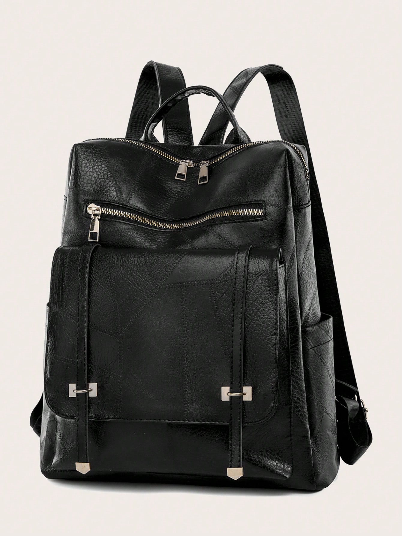 Винтажный однотонный кампусный рюкзак двойного назначения на одно плечо для мужчин и женщин, черный