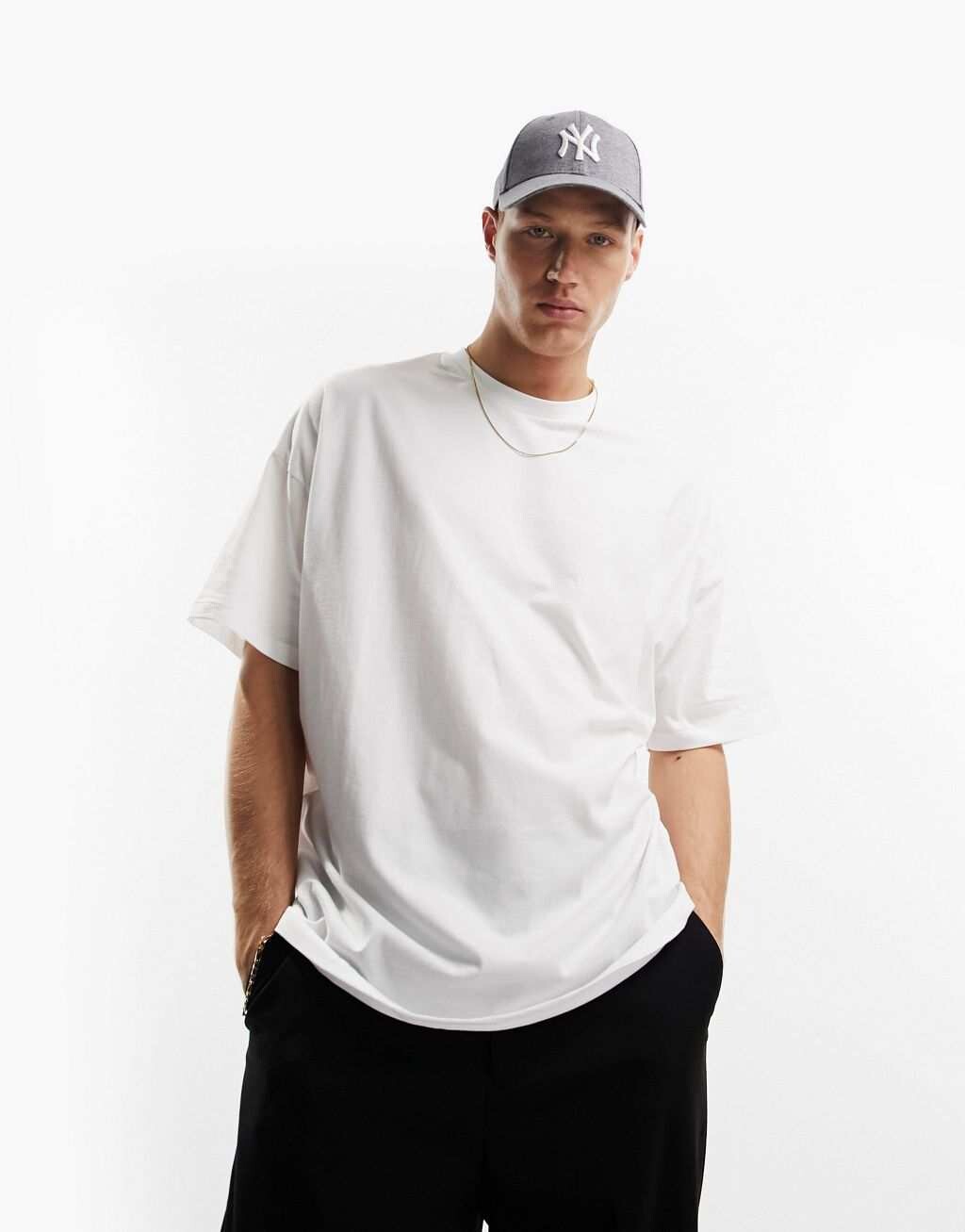 

Белая оверсайз-футболка с круглым вырезом ASOS DESIGN - БЕЛАЯ, Белый