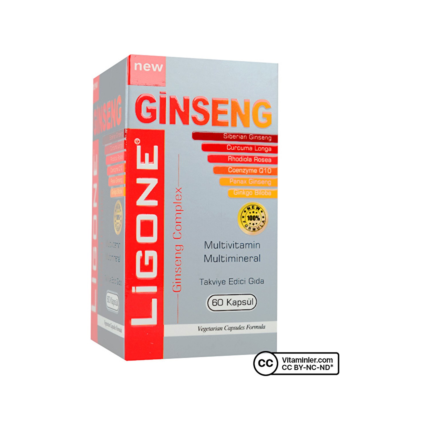 Мультивитамины Ligone Ginseng, 60 капсул мультивитаминный сироп rc farma take 2 ode ligone ginseng 30 капсул