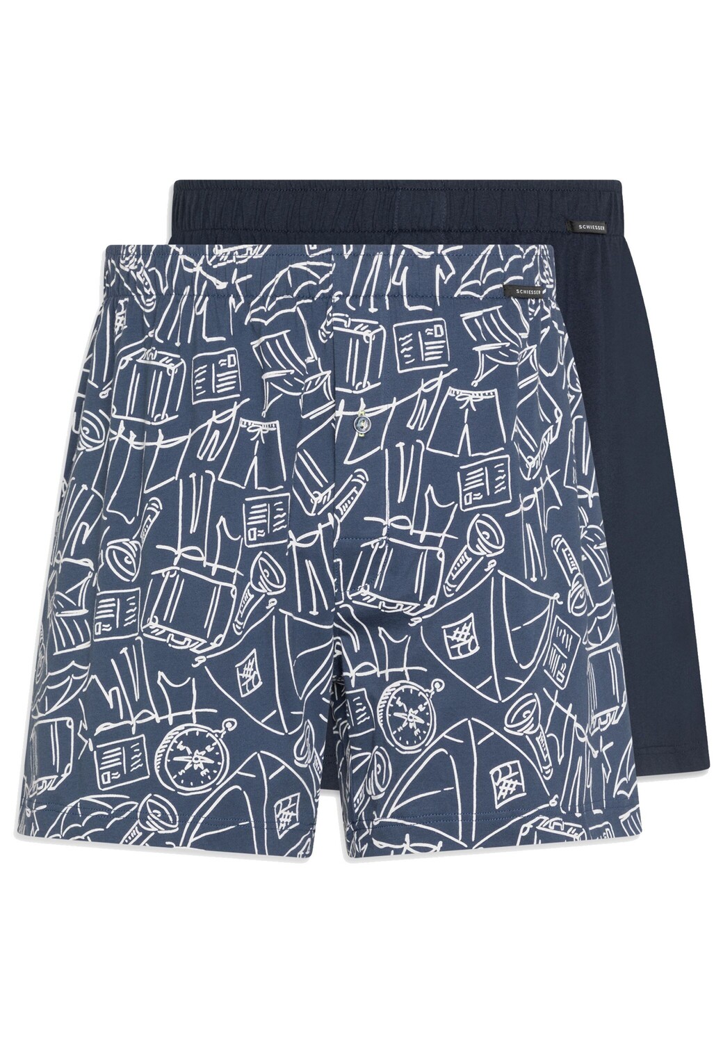 

Боксеры Schiesser Boxershorts Single-Jersey, цвет Blau / Dunkelblau