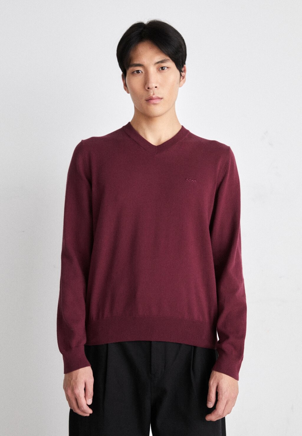

Вязаный свитер PACELLO BOSS, цвет dark red